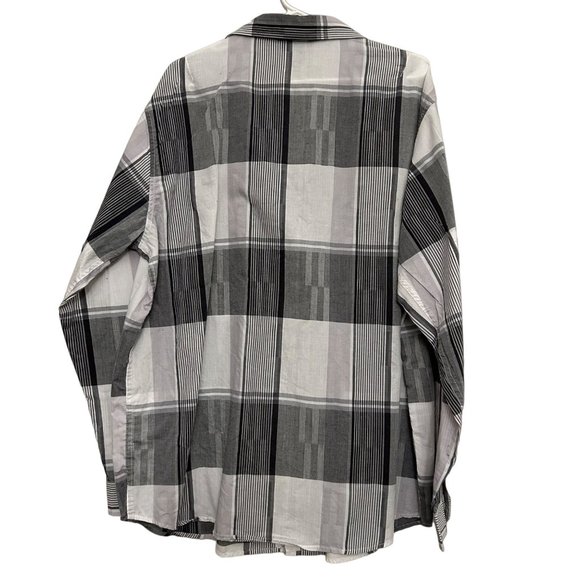 Rocawear Men Button Up Shirt Stripped Long Sleeve Plaid Dressy - Picture 2 of 12